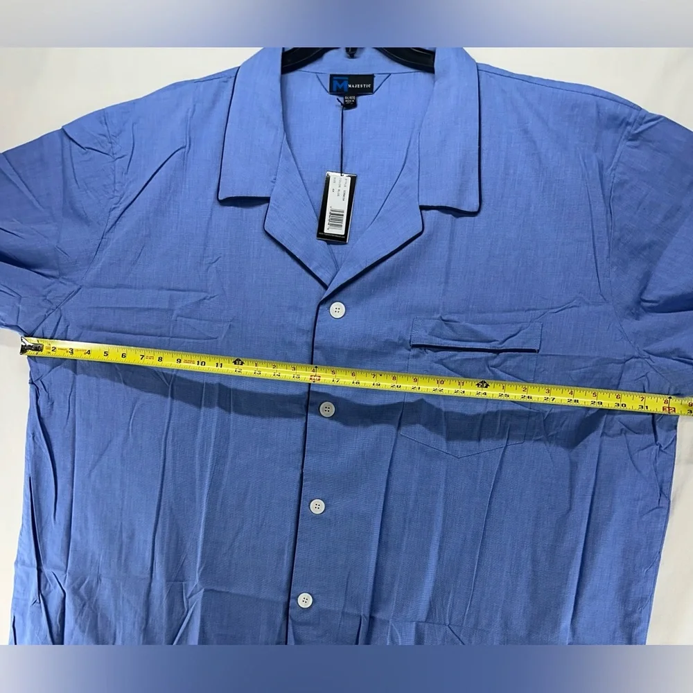 Majestic International Blue‎ Cotton Long Sleeve Pajama Set Men’s Size 3X NEW